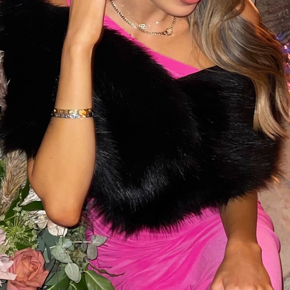 Faux fur cover up/shawl